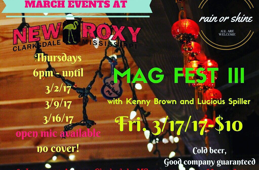 March 2017 events at the New Roxy